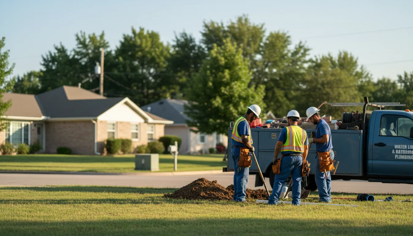 Residential water line and bathroom plumbing service in Kildare, TX